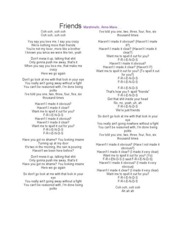 Friends Lyrics Marshmello & Anne-Marie: Find Friends Song Lyrics